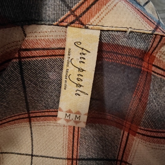 FREE PEOPLE Plaid Sheer Maxi Dress / Duster Cover-up Sz M - Picture 4 of 4